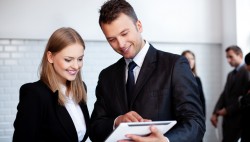 business people working with digital tablet business people working with digital tablet