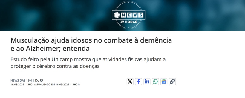 BRAINN - Estudo musculacao e saude cerebro idosos - divulgacao - record news
