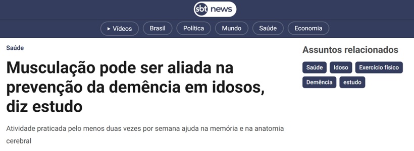BRAINN - Estudo musculacao e saude cerebro idosos - divulgacao - sbt news