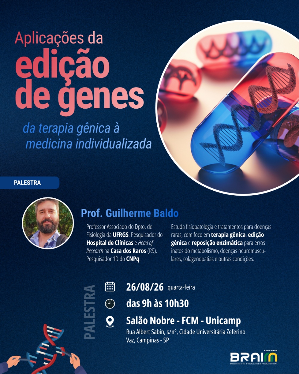BRAINN - divulgacao palestra edicao genica